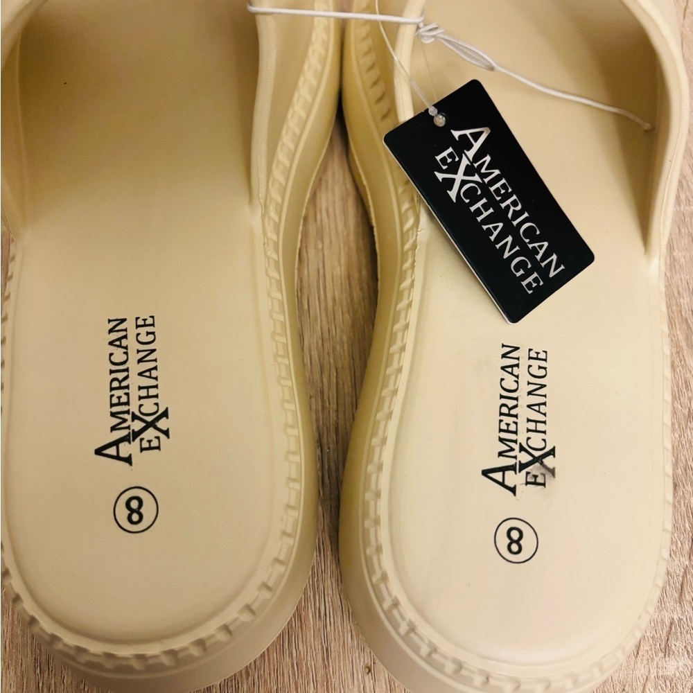 American Exchange Cream Platform Shoes Slides - Picture 8 of 10